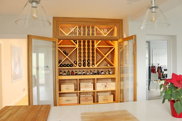 An above stairs wine cellar