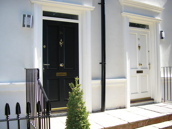 Classic wooden front door
