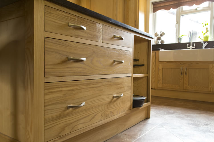 Handmade wooden kitchen drawers