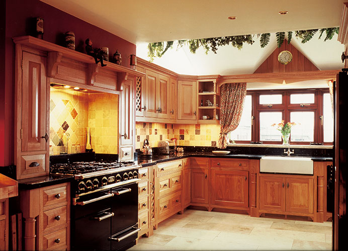 Wooden farmhouse kitchen