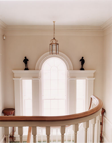 Arched wooden window