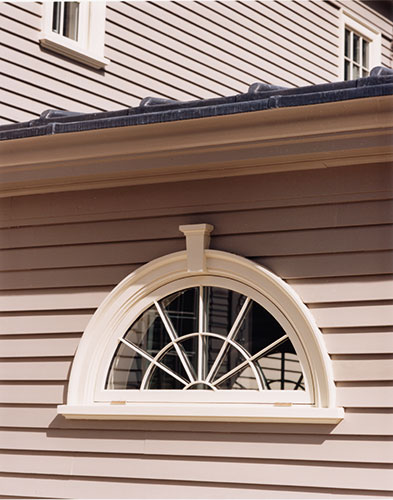 Semi circular wooden window