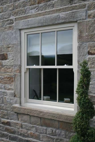 Bespoke wooden sash window