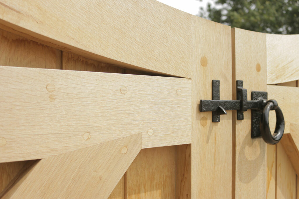 Handmade wooden gate detail