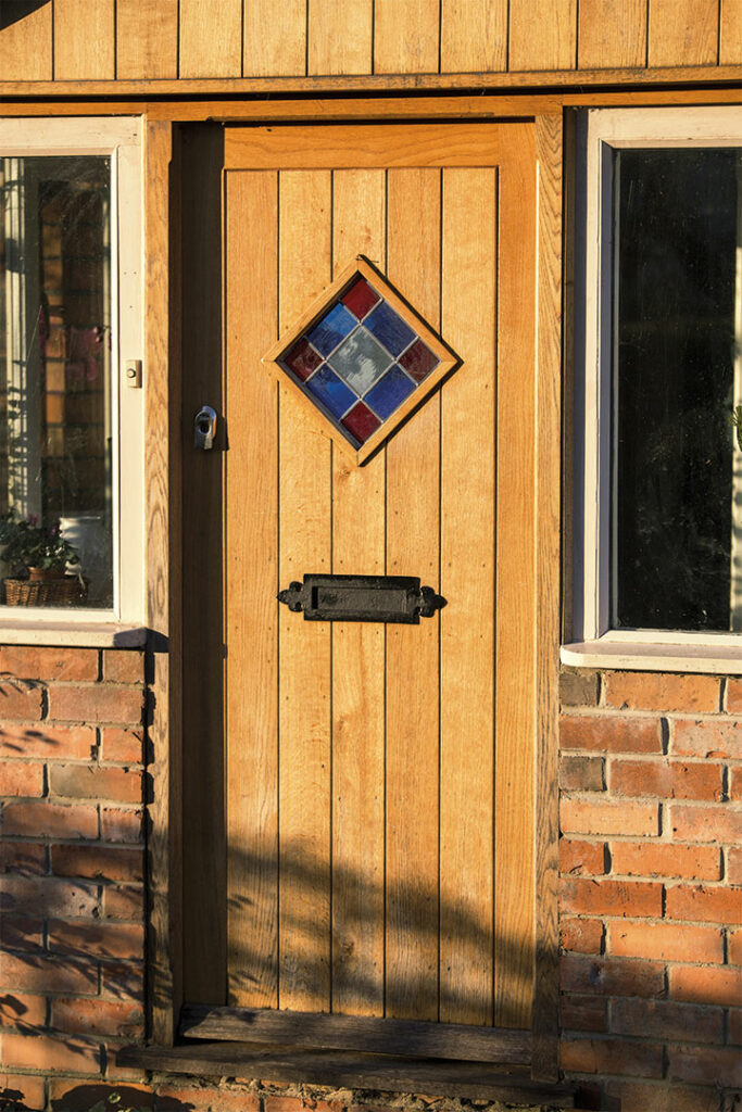 Bespoke door with stained glass