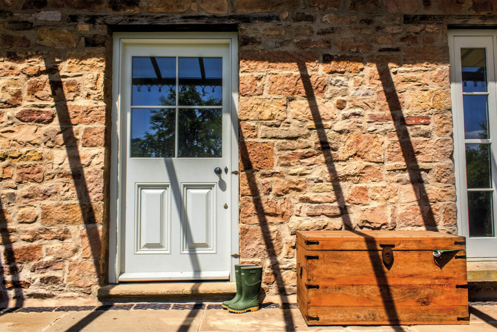 Simple glazed wooden door