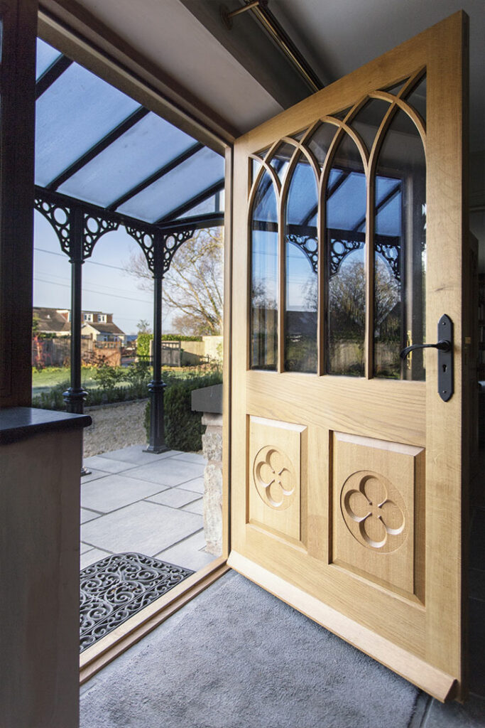 External wooden door