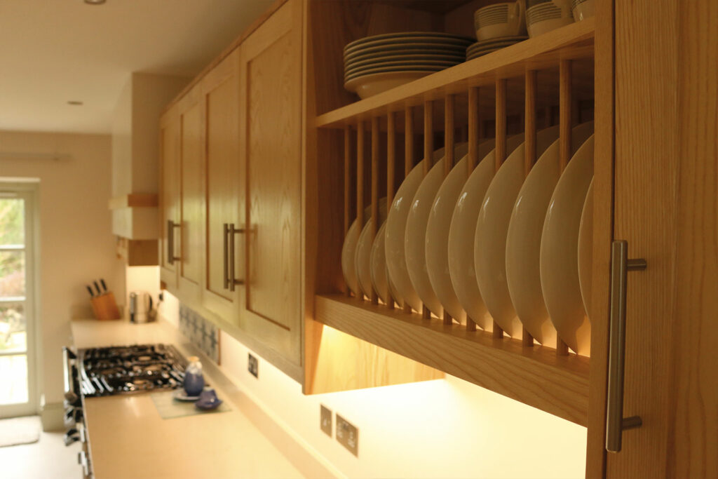 Modern kitchen plate storage