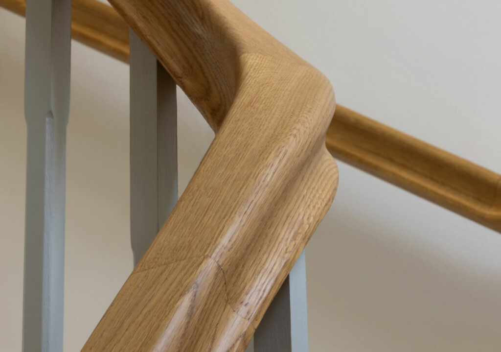 Curved wooden bannister